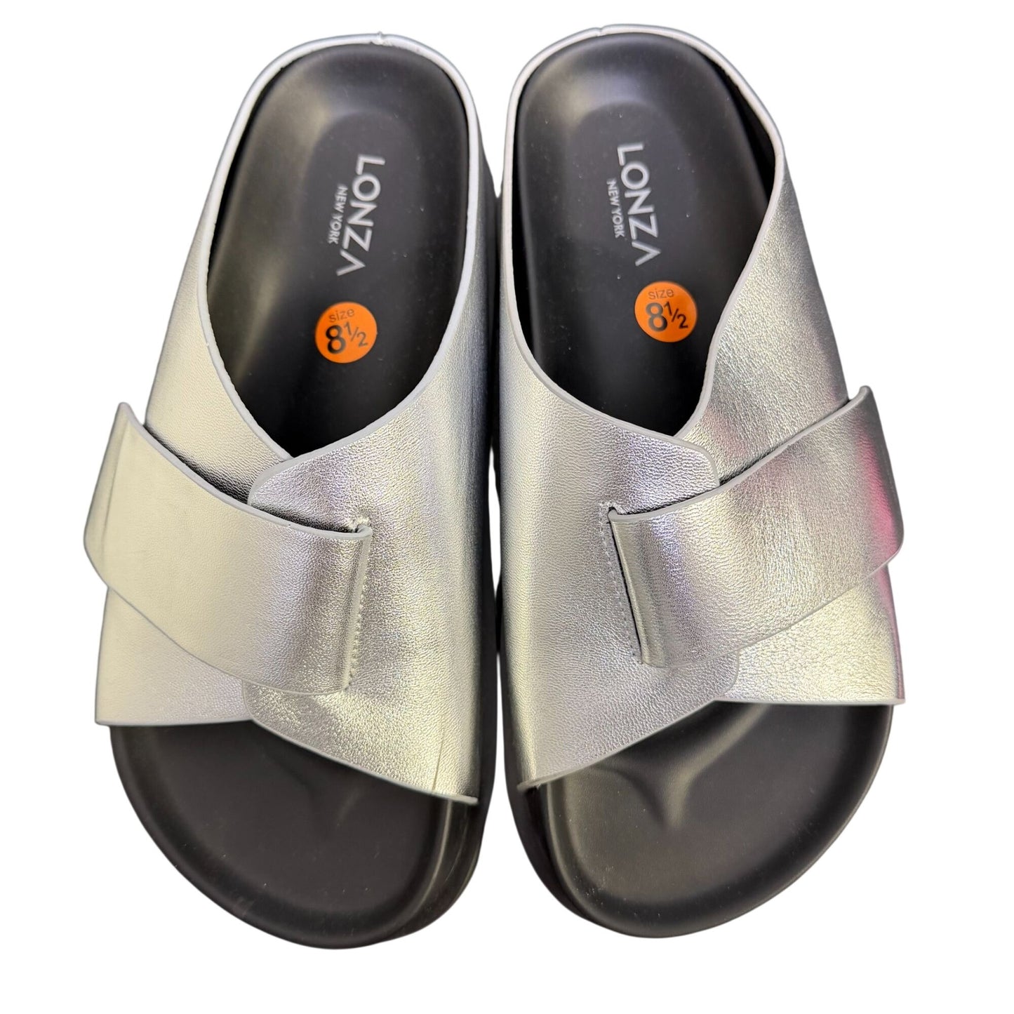 Lonza Metallic Silver Sandals Size 8.5 EU 39
