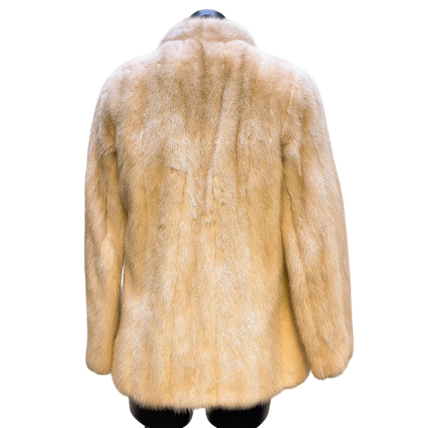 Vintage Foleys Houston Tan Cream Mink Fur Coat Jacket Small