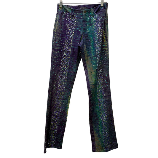 Oleg Cassini Vintage Sequin Jeans Purple & Teal Size 4