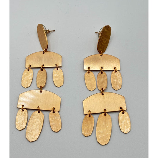 Kendra Scott Emmet Textured Gold Chandelier Drop Earrings