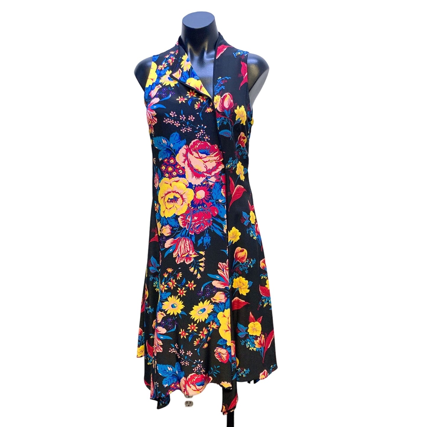 Diane Von Furstenberg Silk Floral Sleeveless Dress 6