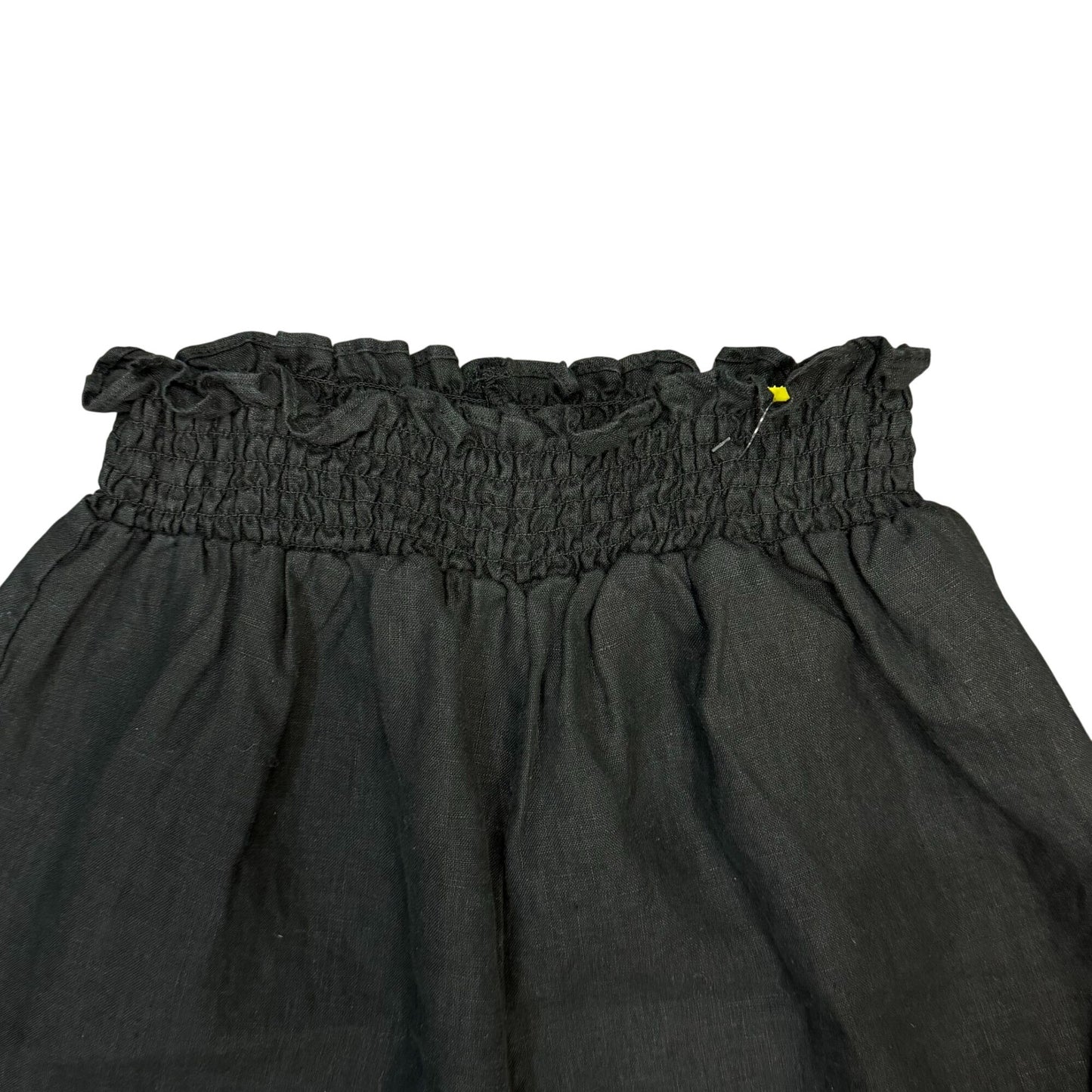 House Of Harlow Black Linen Smocked Waist Wide Leg Pants M