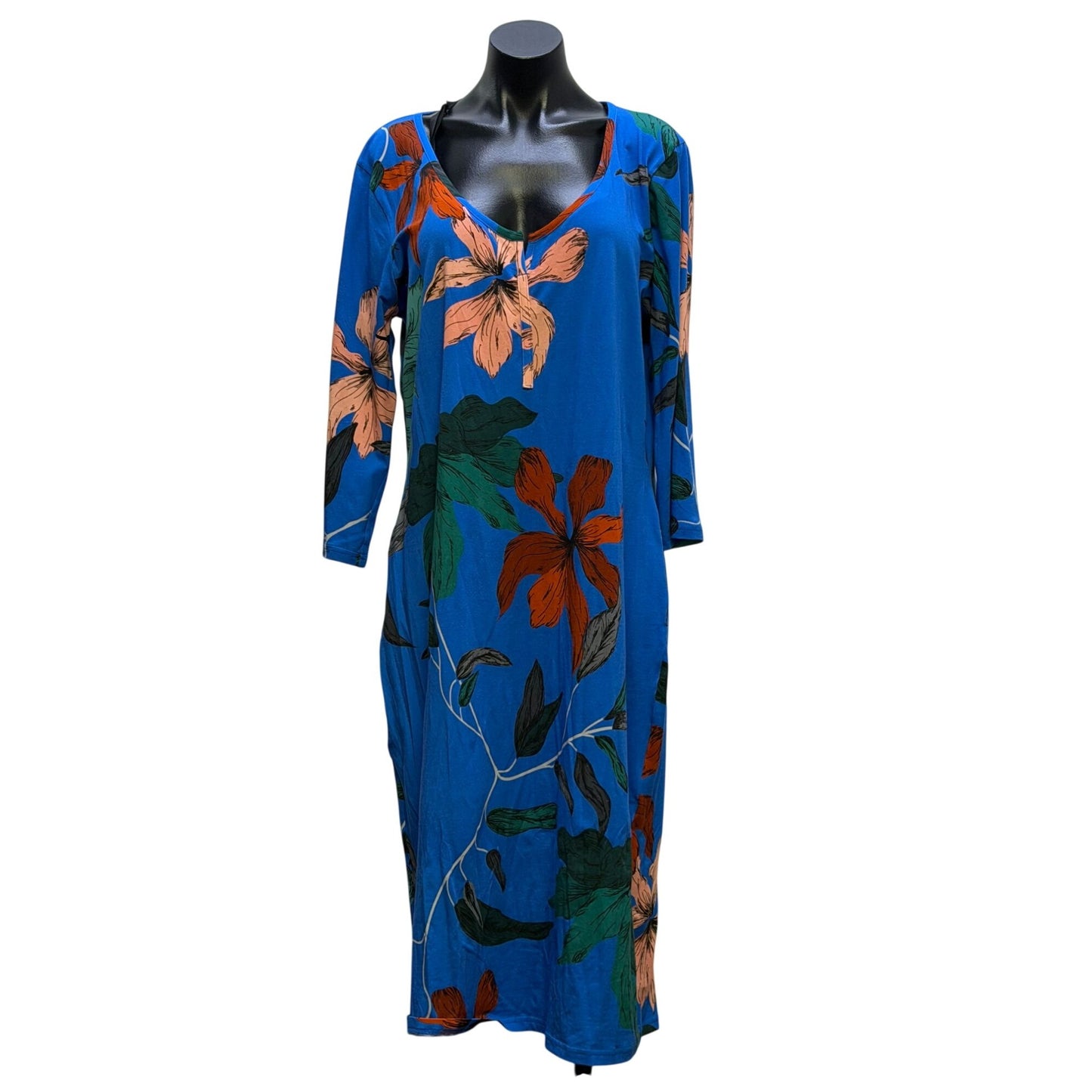 NWT The Kit Gisella Dress Azure Upstate Floral Bamboo Cotton Jersey 2X