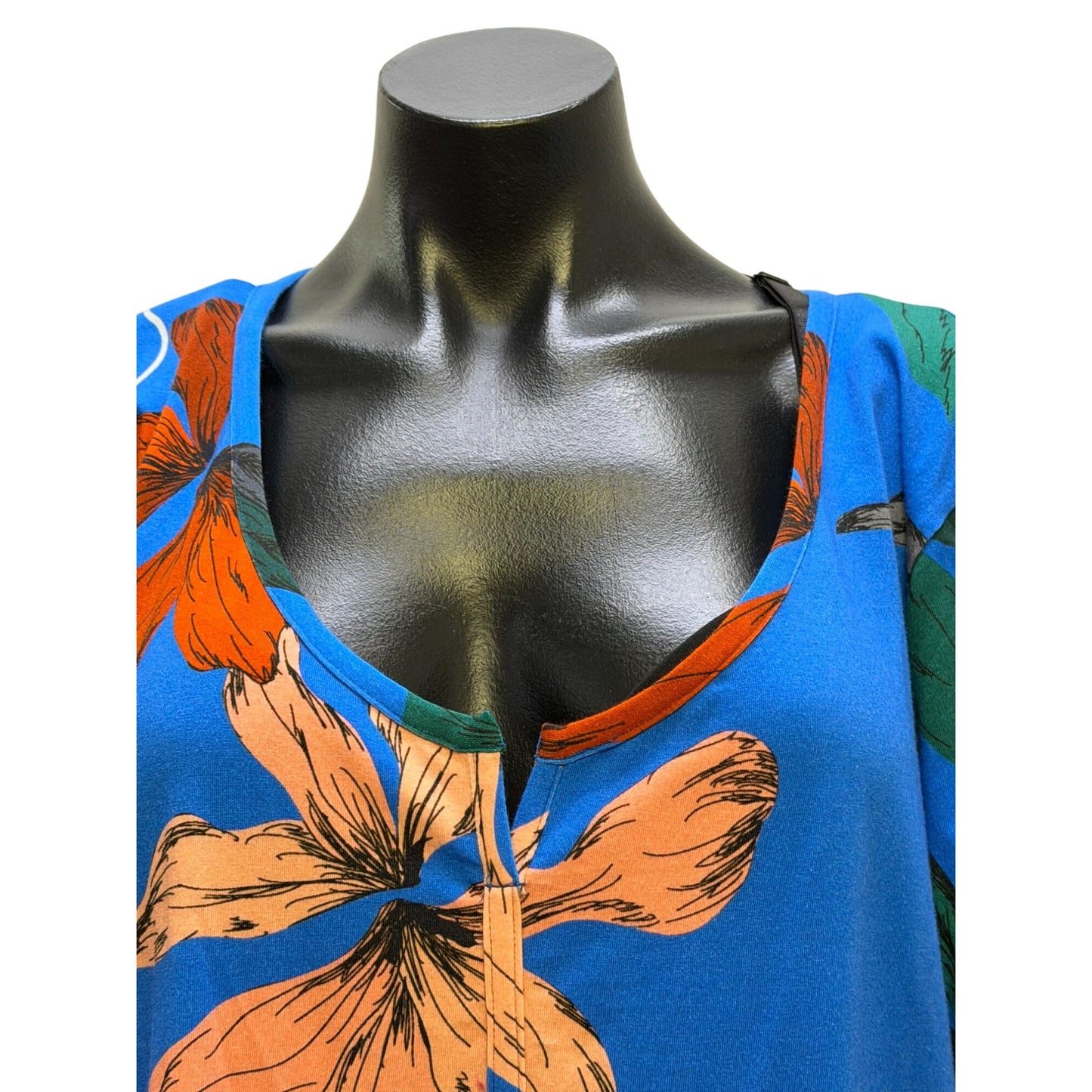 NWT The Kit Gisella Dress Azure Upstate Floral Bamboo Cotton Jersey 2X