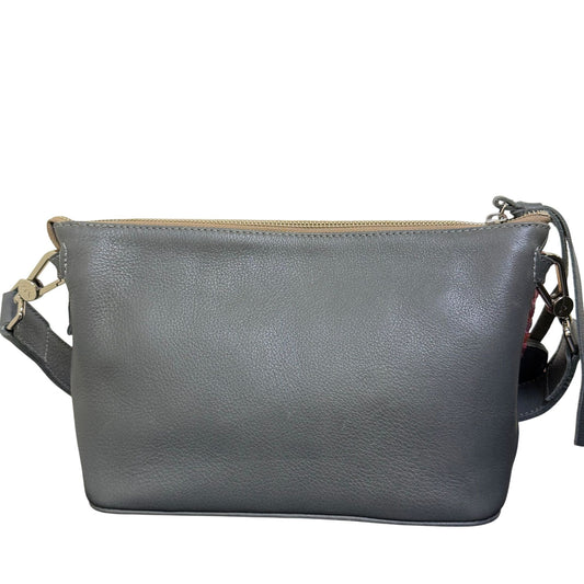 Consuela Gray Leather Shoulder Bag