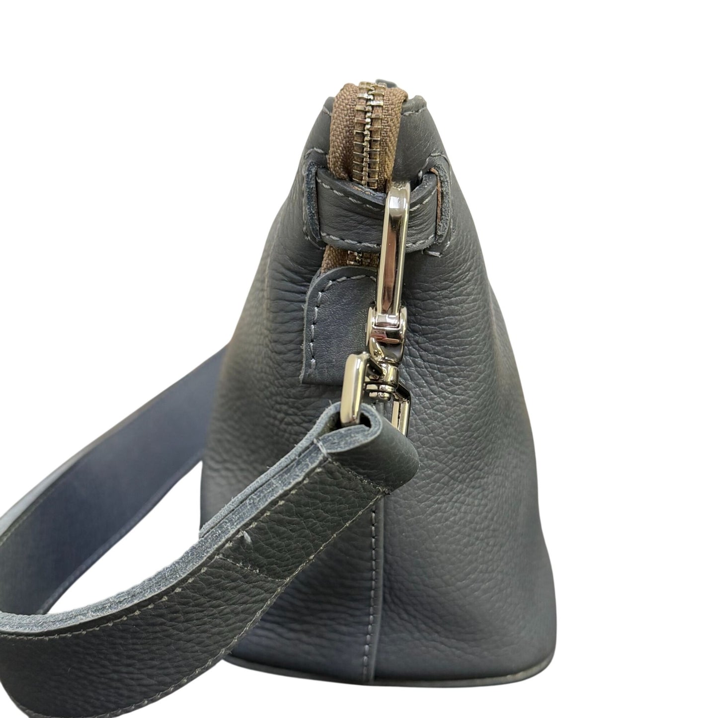 Consuela Gray Leather Shoulder Bag
