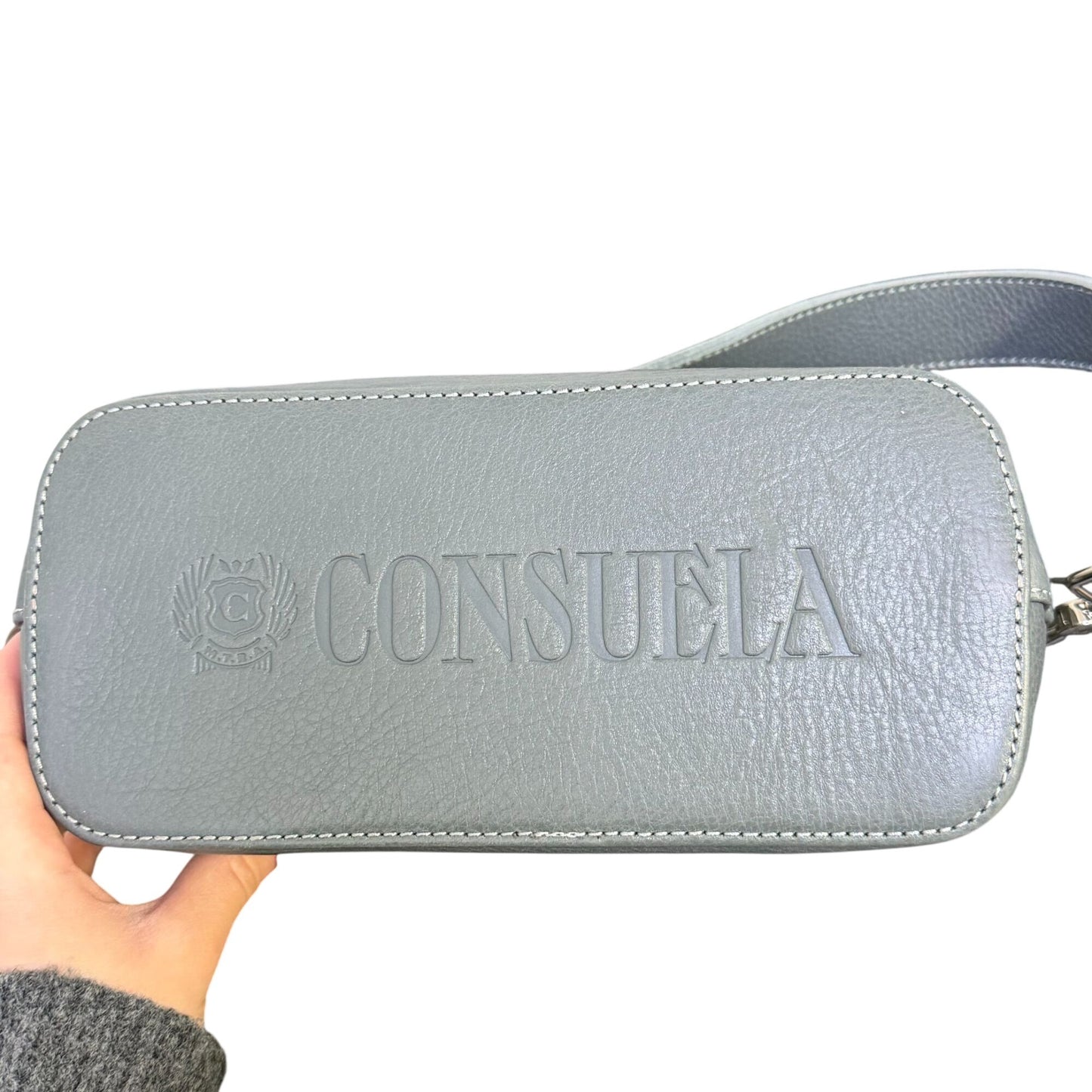 Consuela Gray Leather Shoulder Bag