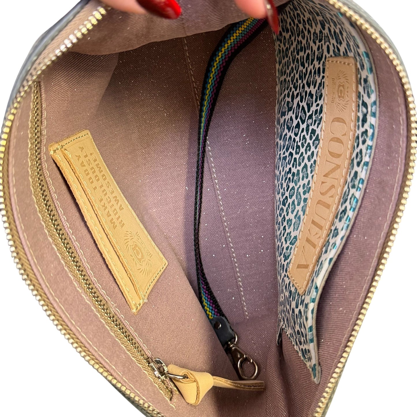 Consuela Gray Leather Shoulder Bag