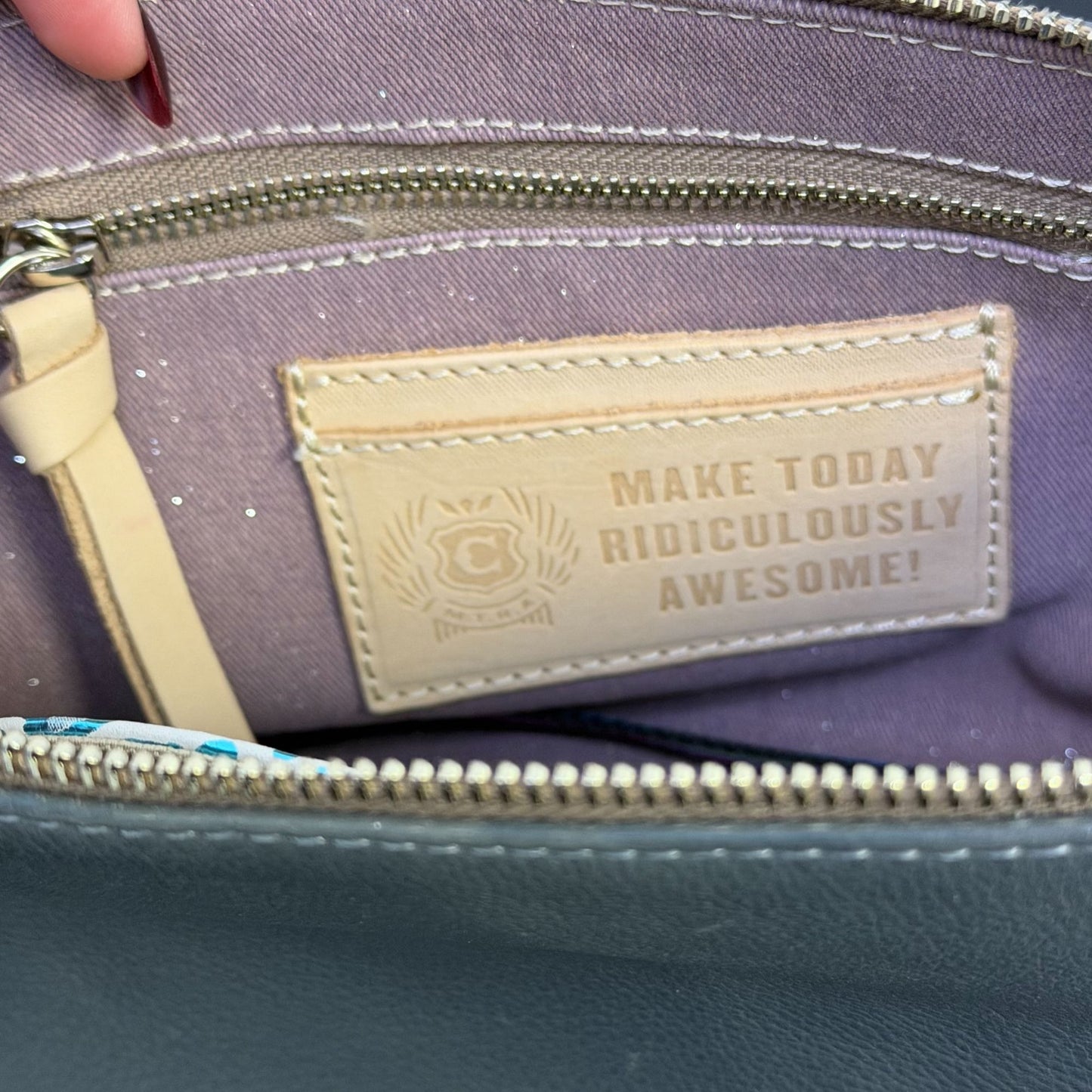 Consuela Gray Leather Shoulder Bag