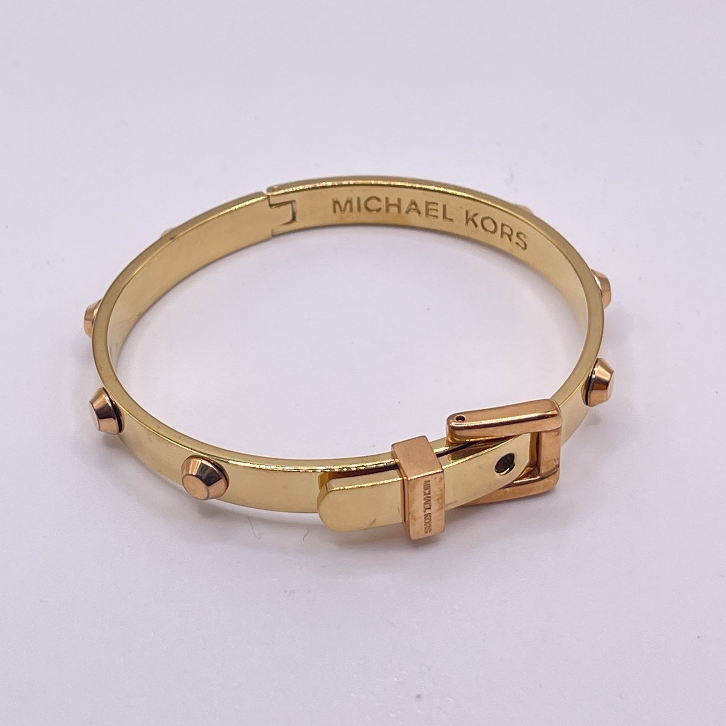 Michael Kors Gold Buckle Studded Bangle Bracelet