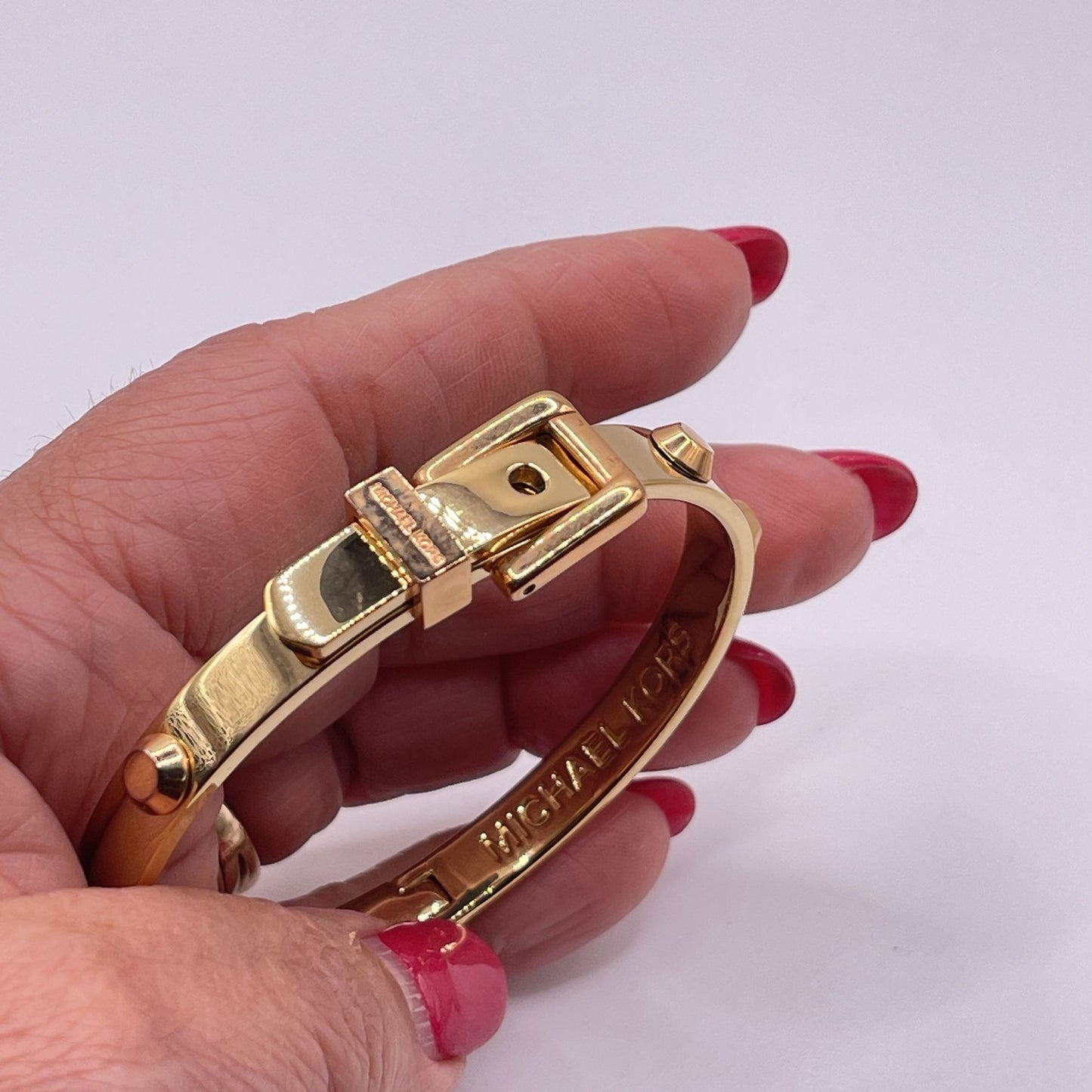 Michael Kors Gold Buckle Studded Bangle Bracelet