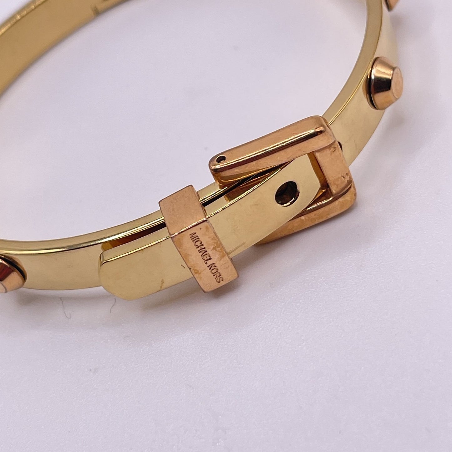 Michael Kors Gold Buckle Studded Bangle Bracelet