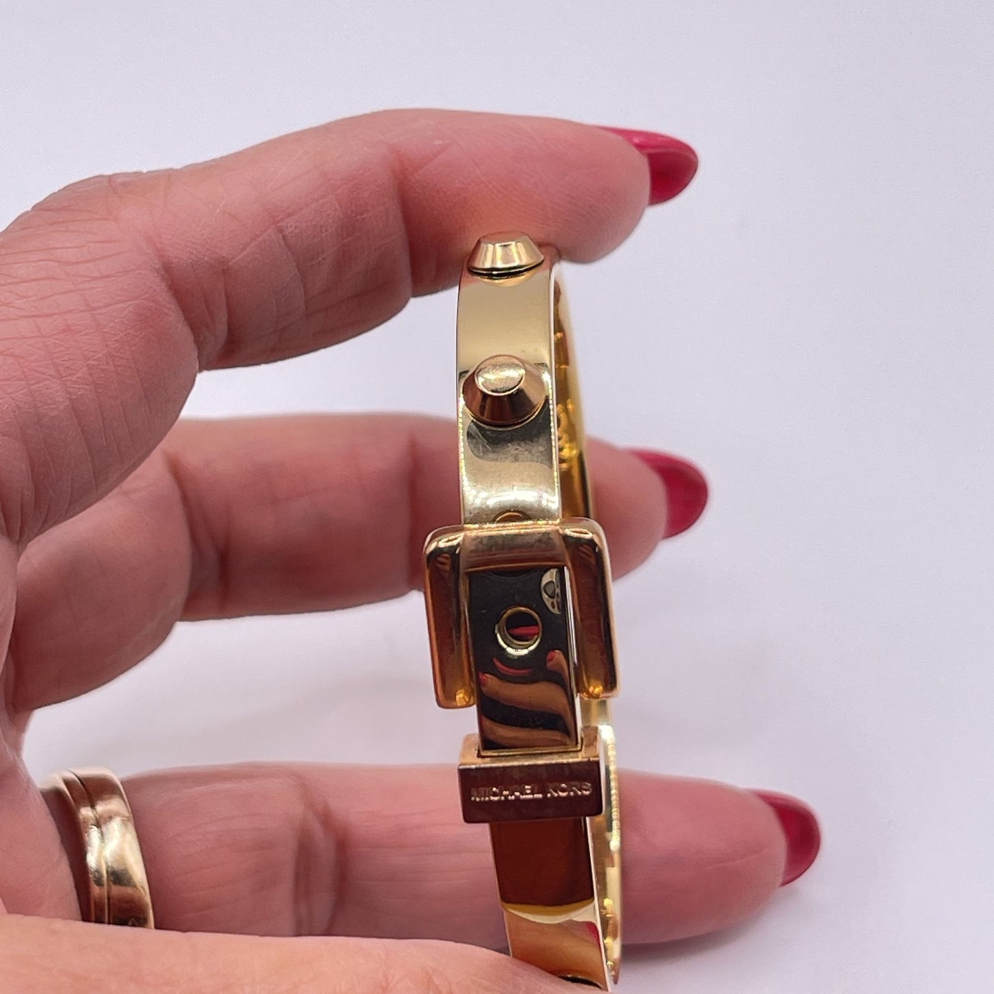 Michael Kors Gold Buckle Studded Bangle Bracelet