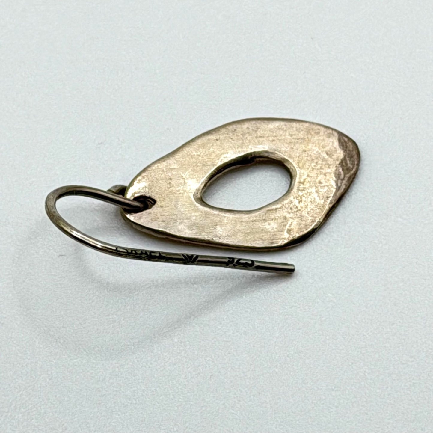 Silpada Hammered Matte Modernist Disk Dangle Sterling Silver Earrings
