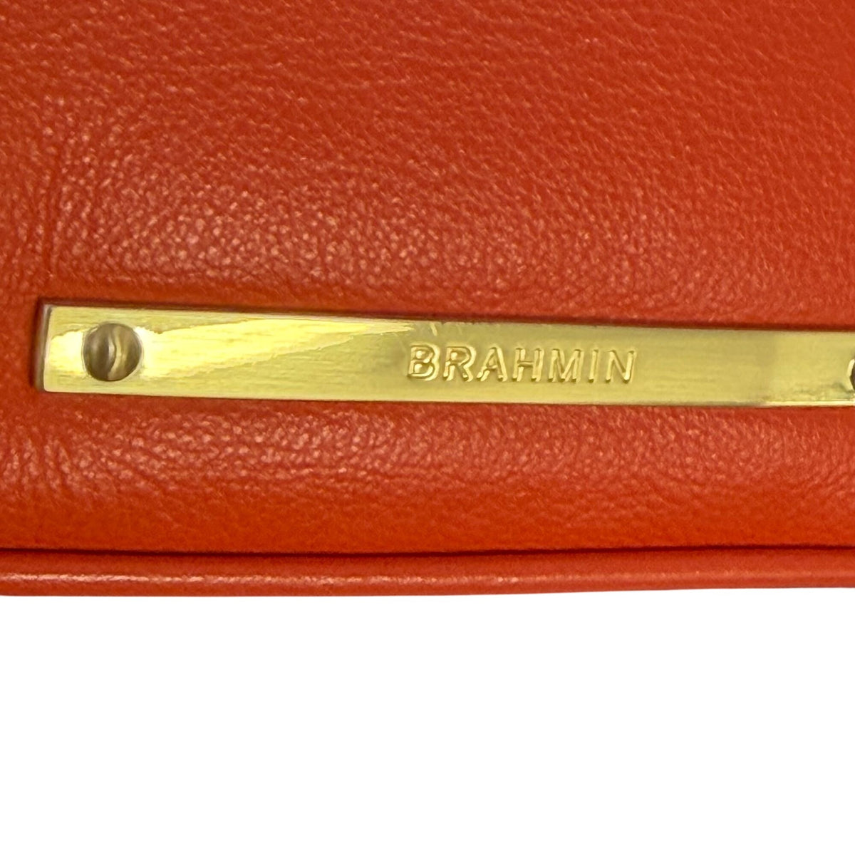 Brahmin Orange Leather Drawstring Crossbody Bag