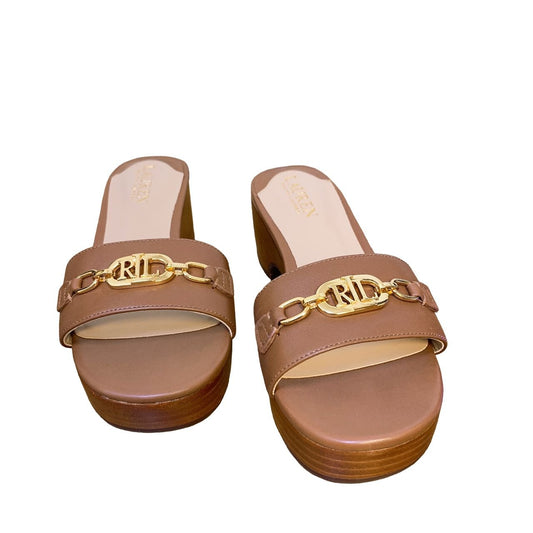 *Lauren Ralph Lauren Brown Slip On Sandals Size 6