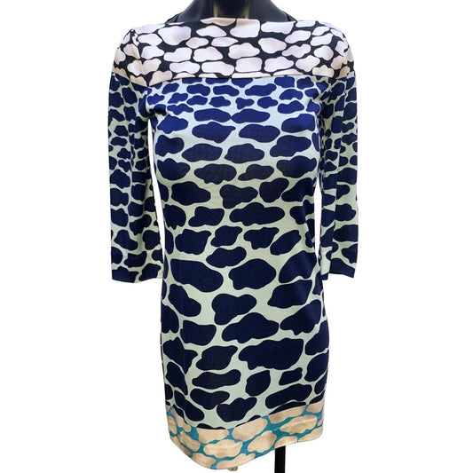 *Diane Von Furstenberg Blue & Pink Print Dress Size 2