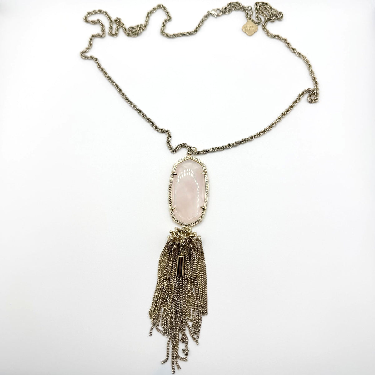 Kendra Scott Rose Quartz Gold-Tone Long Pendant Necklace