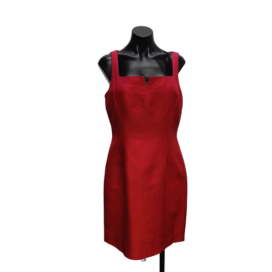Hugo Buscati Collection Red Silk Sleeveless Dress Size 12
