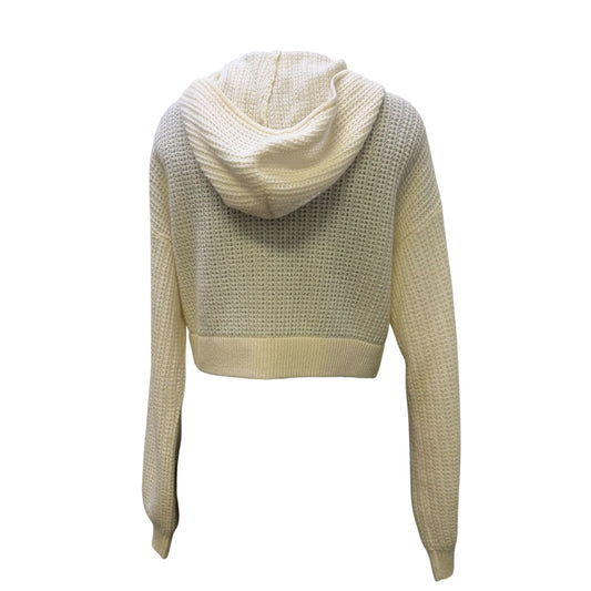 Alo Cropped Cream Cashmere Hooded Jacket Small