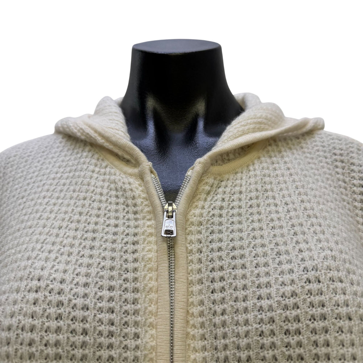 Alo Cropped Cream Cashmere Hooded Jacket Small