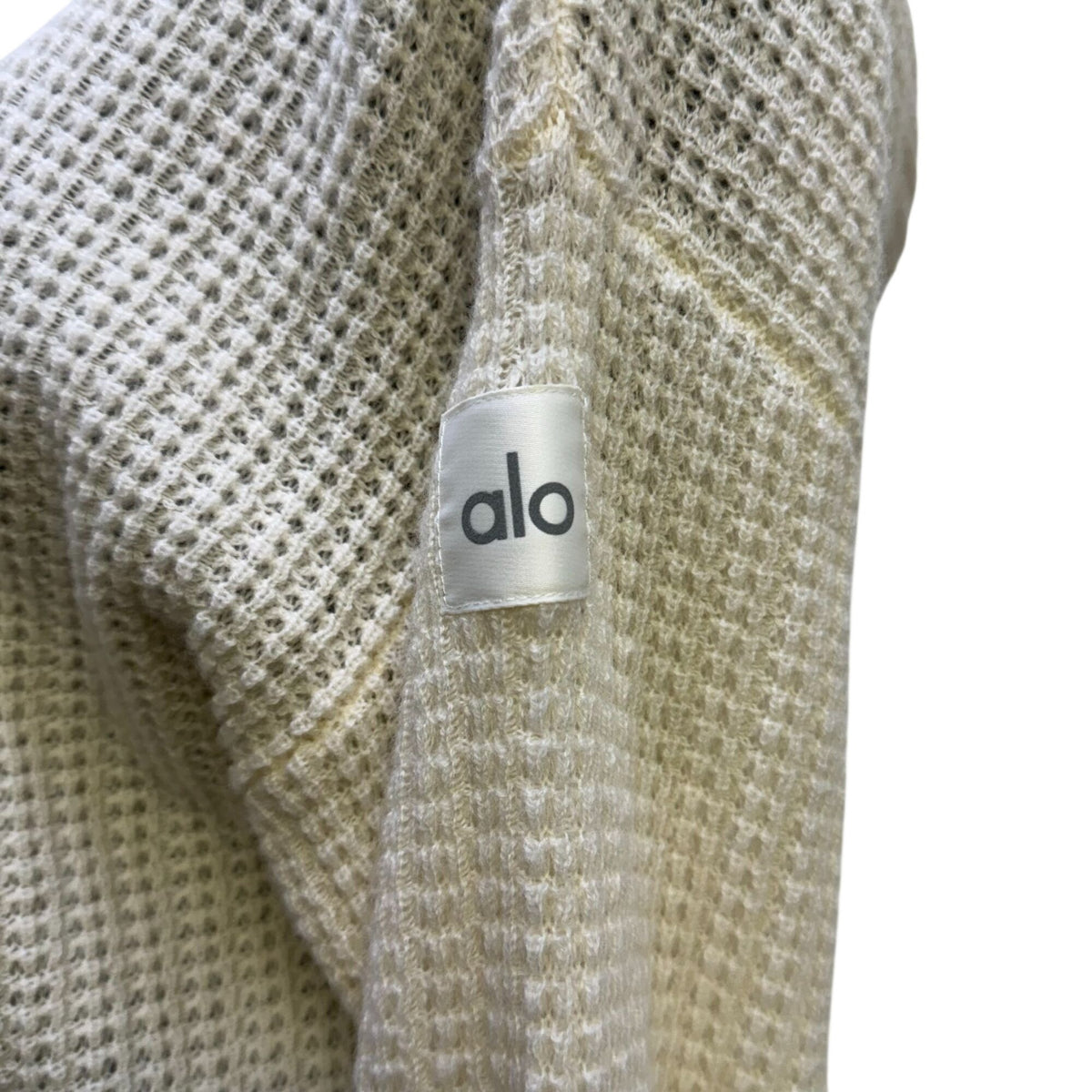 Alo Cropped Cream Cashmere Hooded Jacket Small