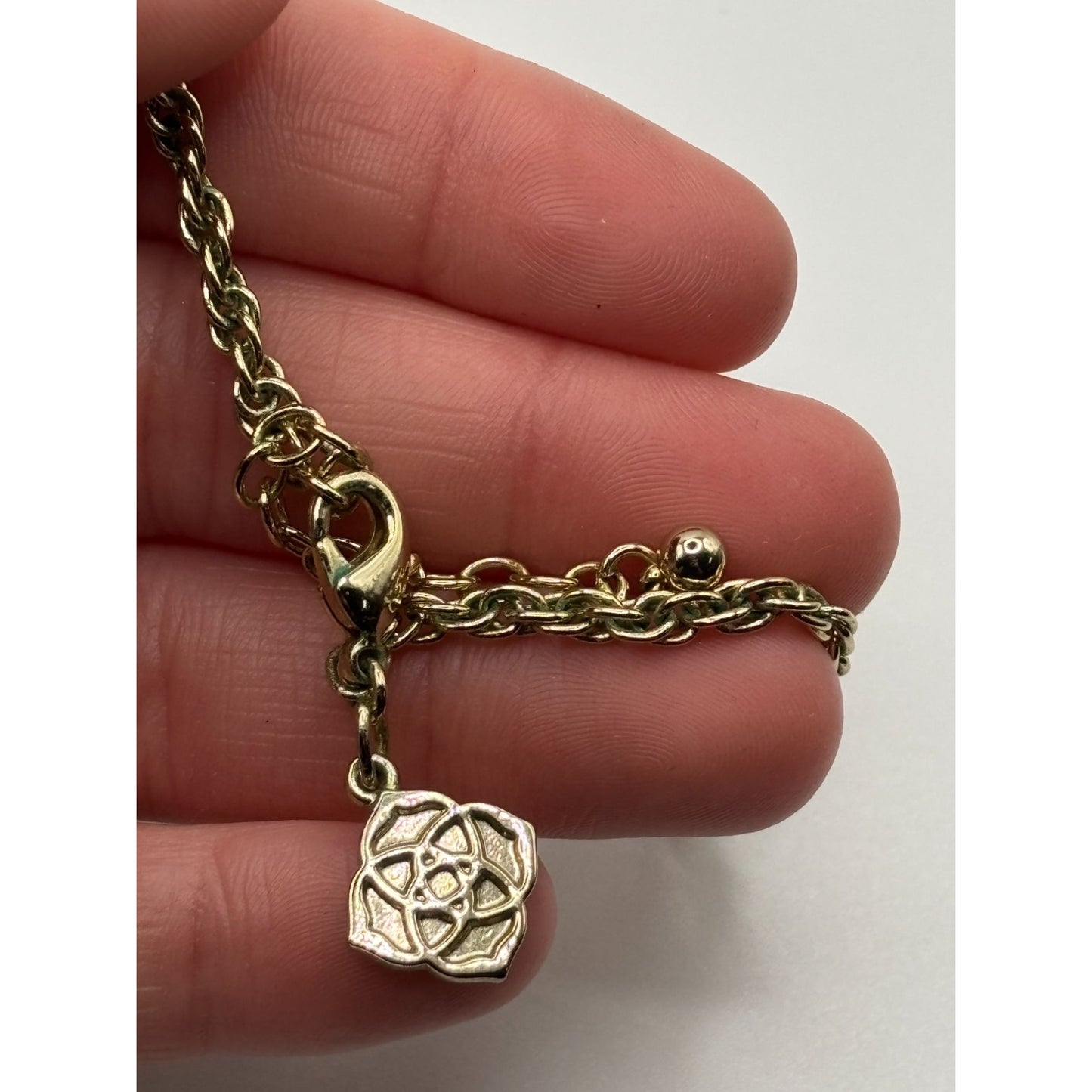 Kendra Scott Gold Chain Necklace With Pink Oval Stone & Tassel Pendant