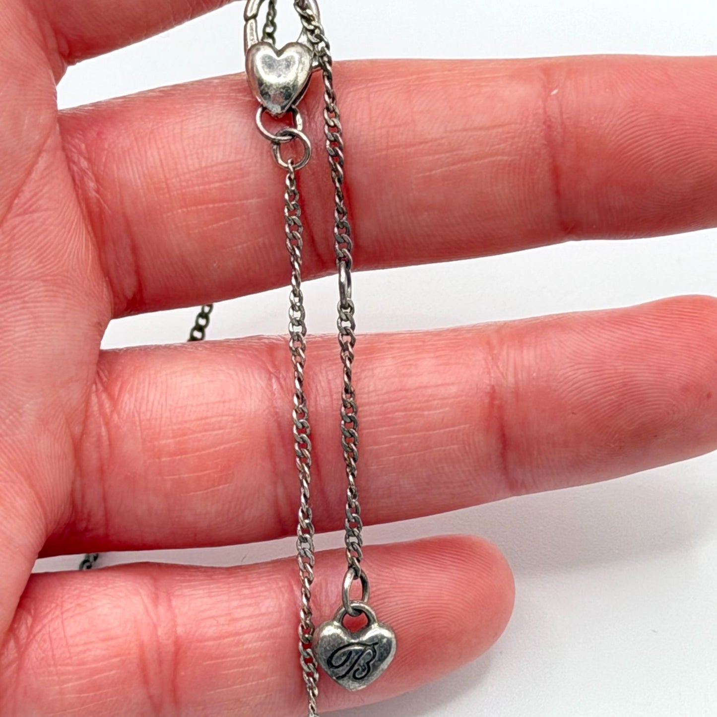 Vintage Brighton Heart Crystal Pendant Necklace In Antique Silver Tone