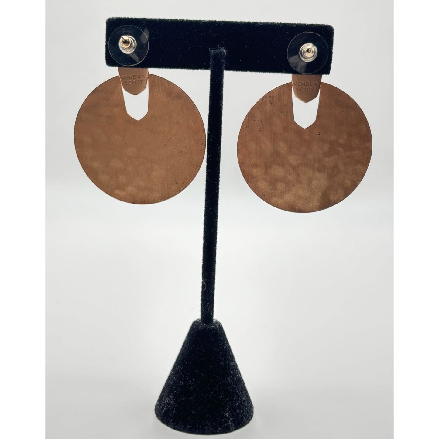 Kendra Scott Rose Gold-Toned Hammered Disc Drop Earrings