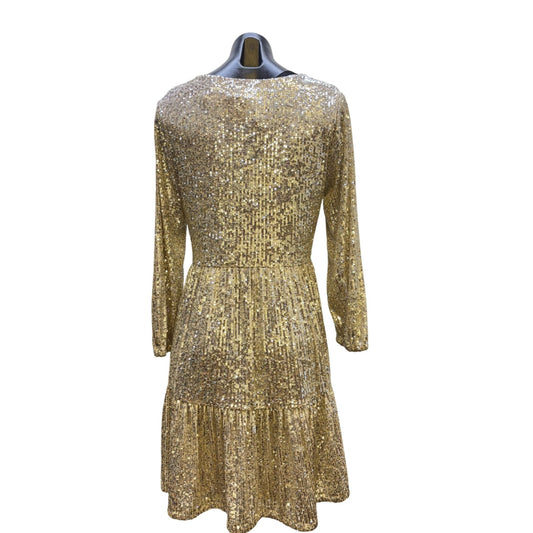 NWT Vineyard Vines  Sequin Tiered Dress Silver S