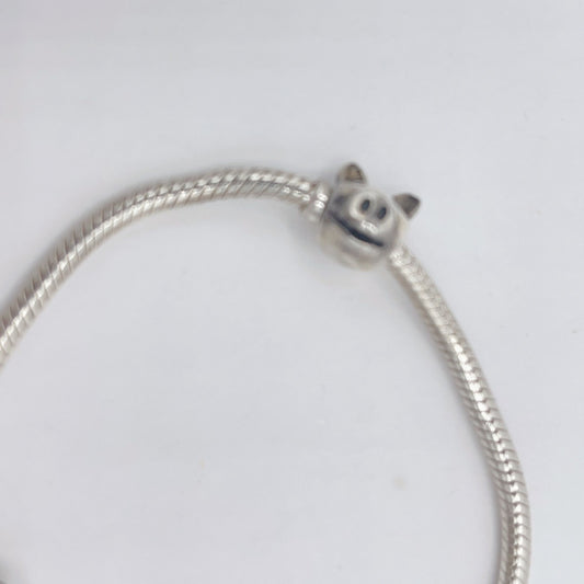 Pandora Retired Pig Head Charm Bracelet
