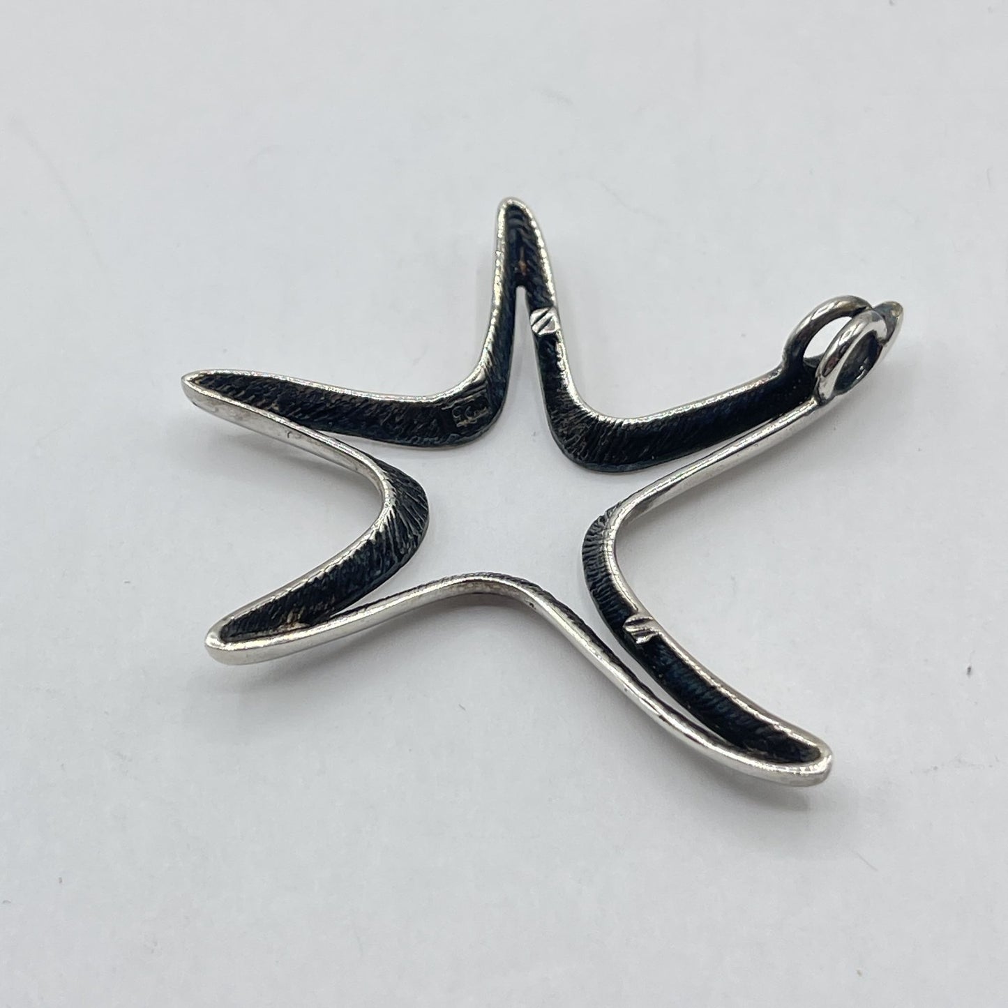 Sterling Silver Starfish Pendant Design 2.5" x 2.5" Unisex Jewelry