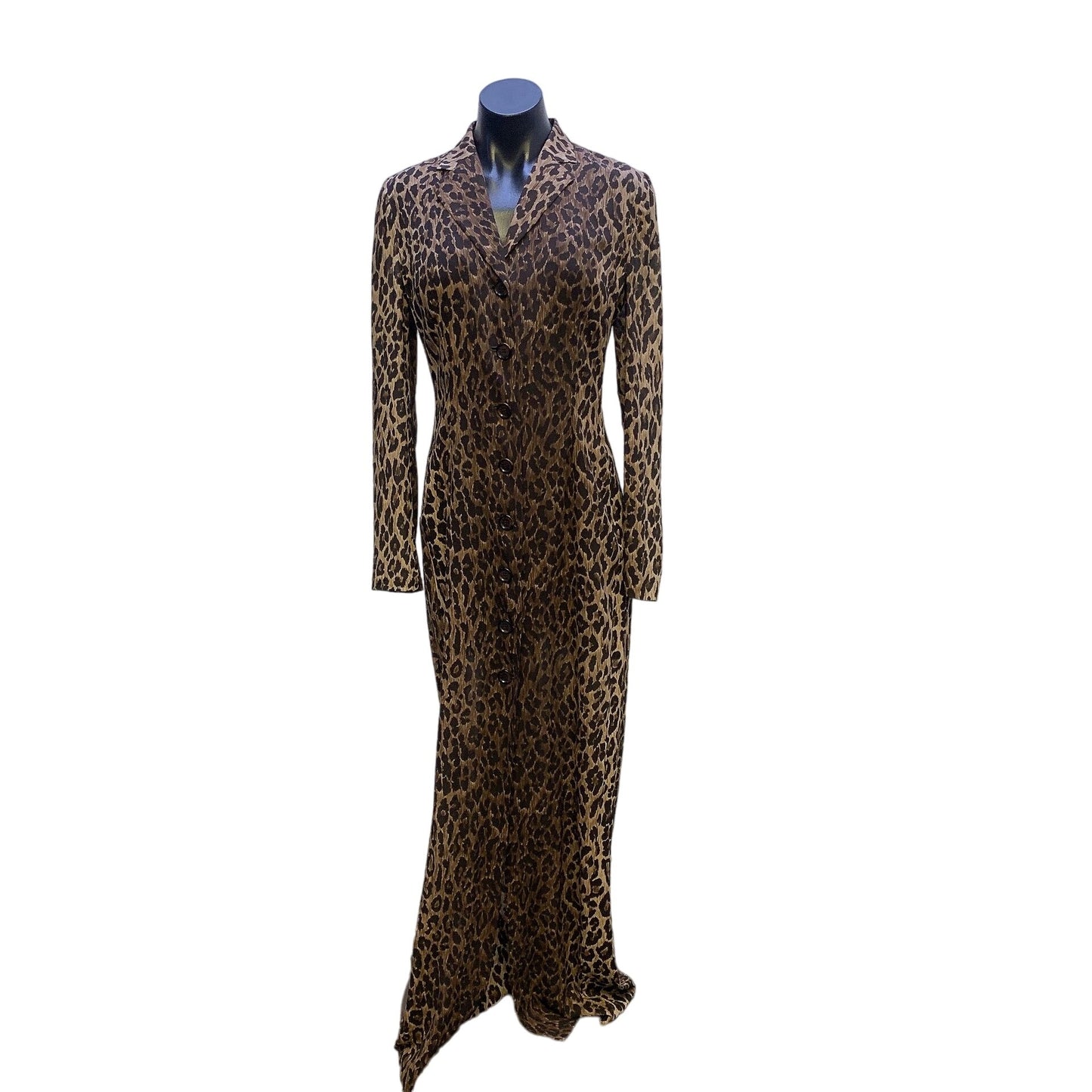 Dolce & Gabbana Leopard Print Silk Dress // Duster 40/S/M