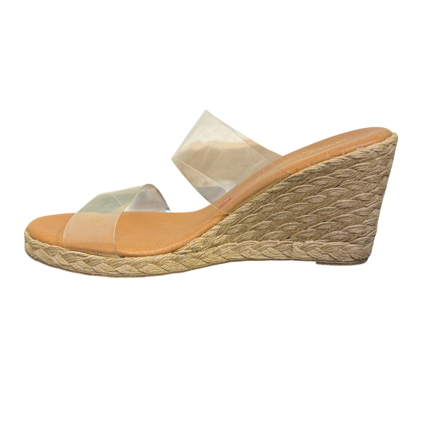 Andre Assous Clear Strap Espadrille Wedge Sandals Size 6.5