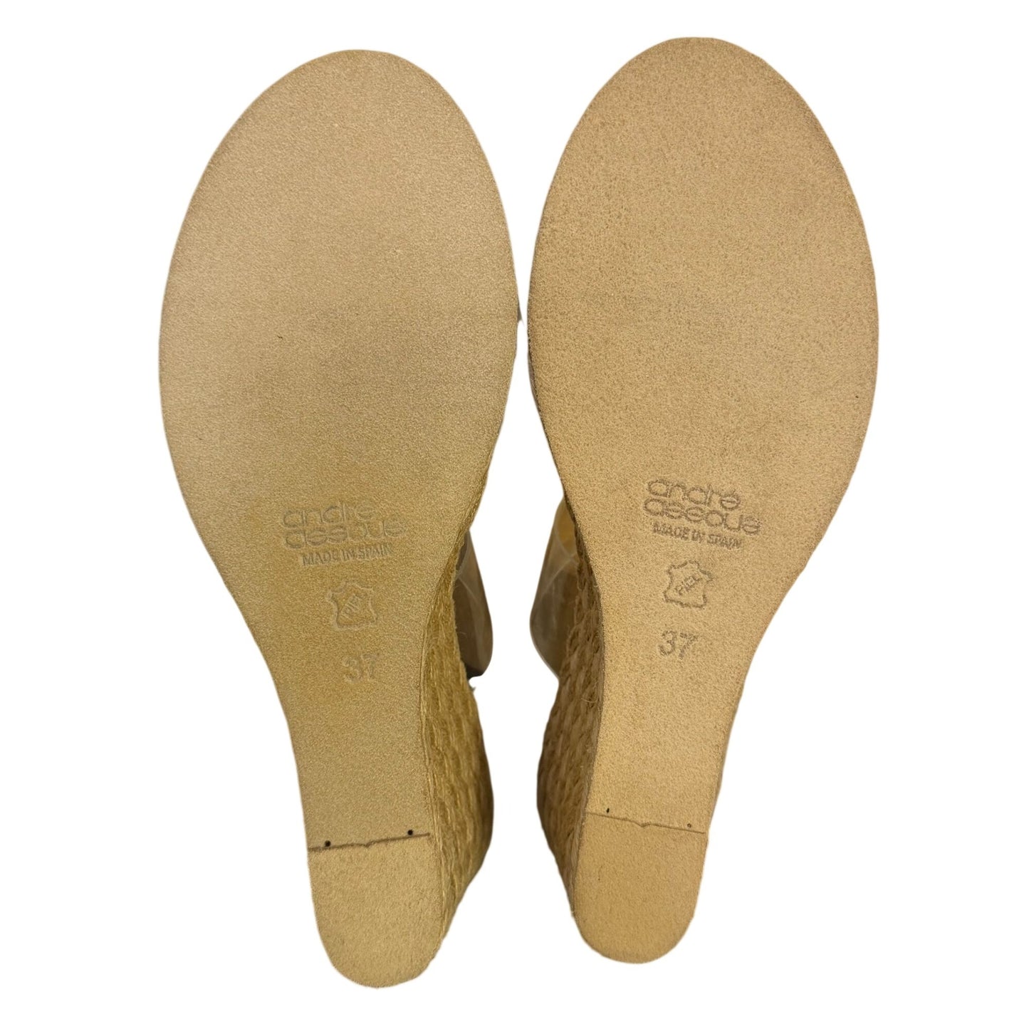 Andre Assous Clear Strap Espadrille Wedge Sandals Size 6.5