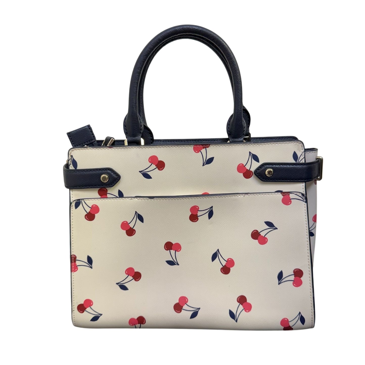 Kate Spade New York Cherry Print Satchel Crossbody Bag In Navy & Cream