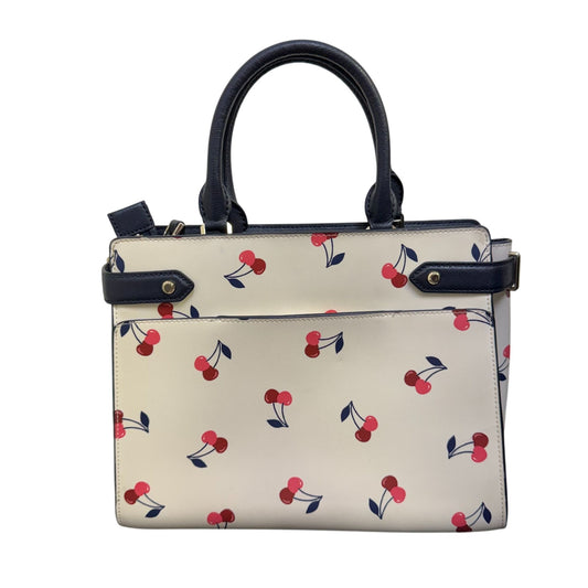 Kate Spade New York Cherry Print Satchel Crossbody Bag In Navy & Cream