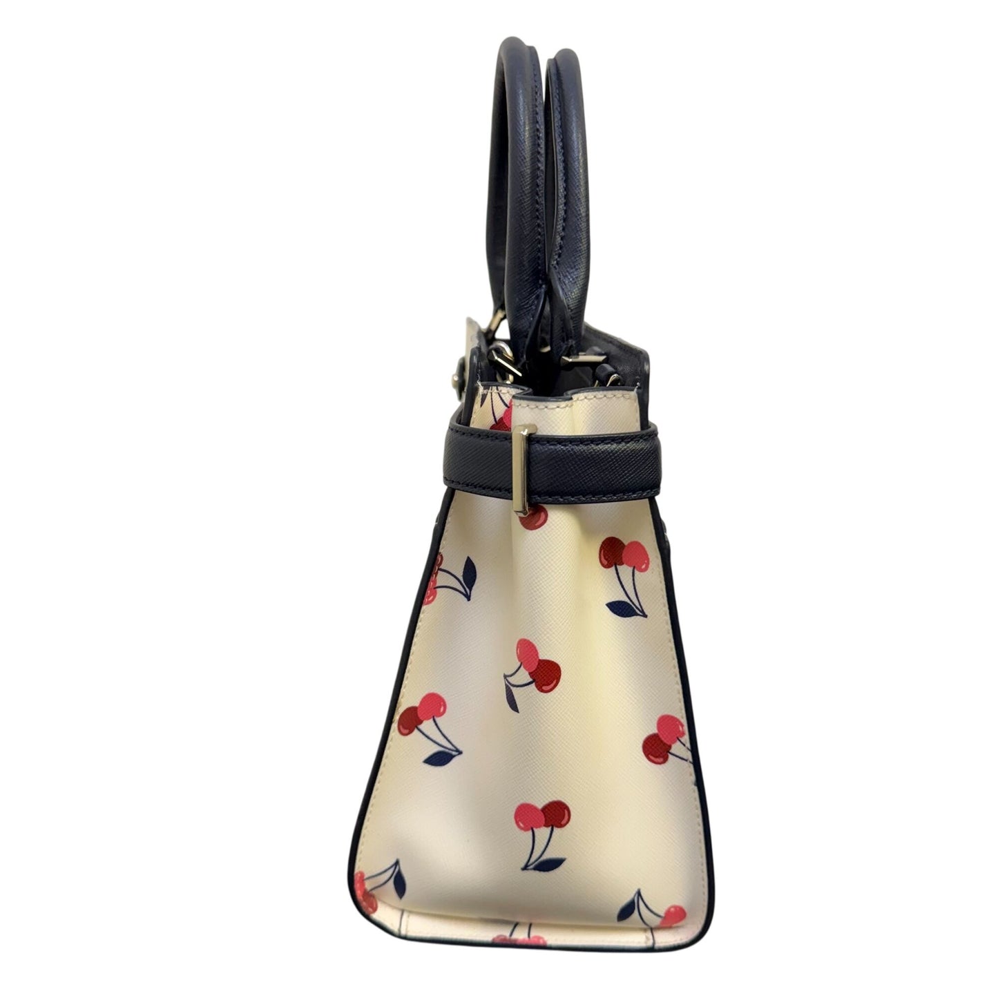 Kate Spade New York Cherry Print Satchel Crossbody Bag In Navy & Cream