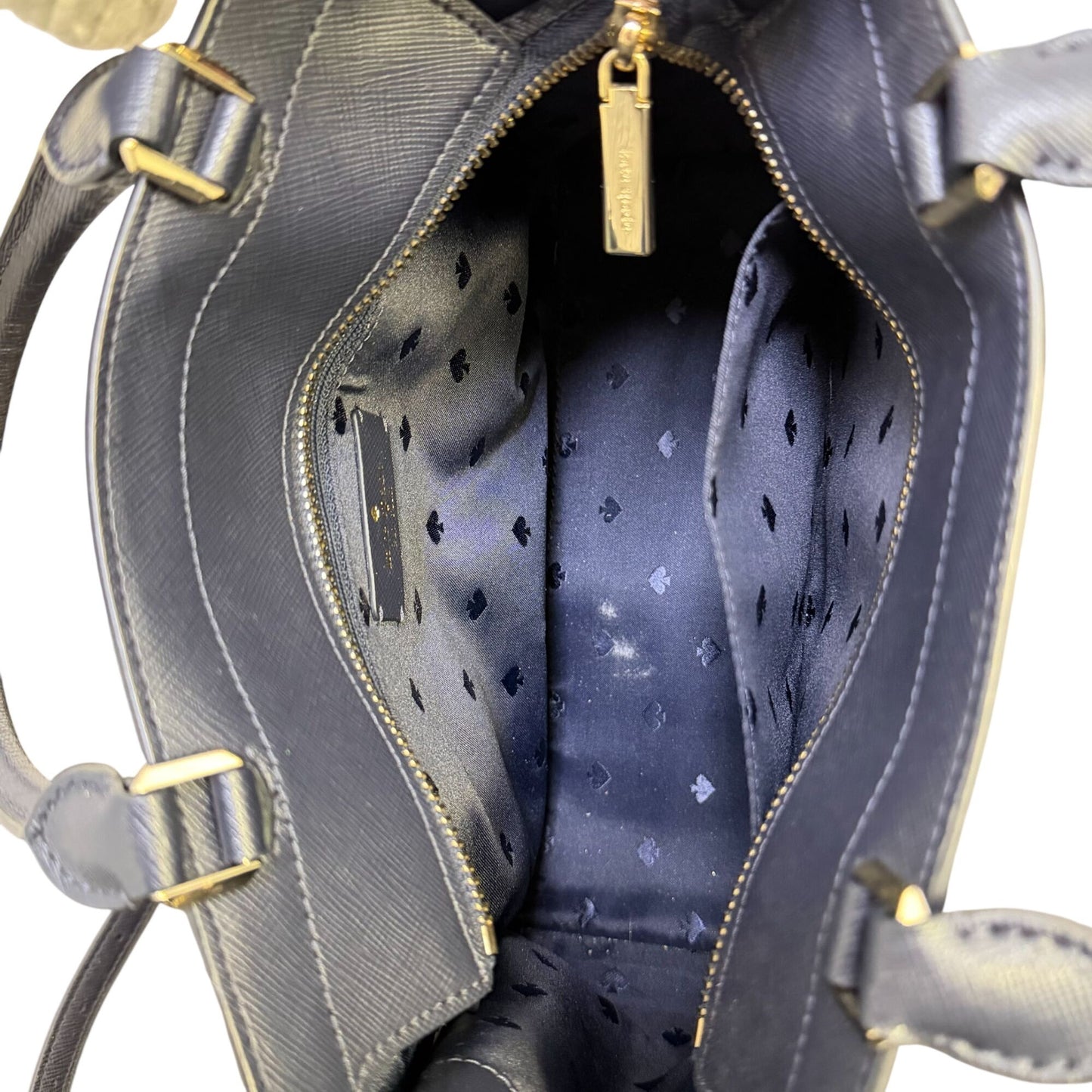 Kate Spade New York Cherry Print Satchel Crossbody Bag In Navy & Cream