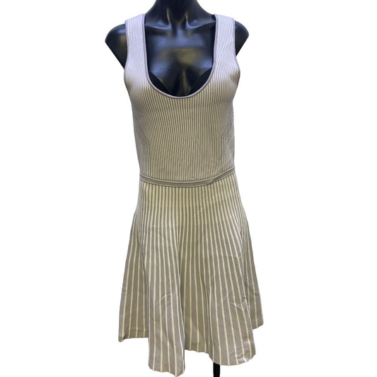 *NWT Banana Republic Gray & White Striped Knit Dress Medium