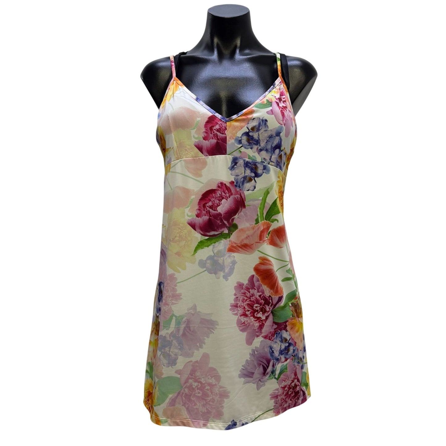 Johnny Was Jade White Floral Lace Dress & Slip Lined M