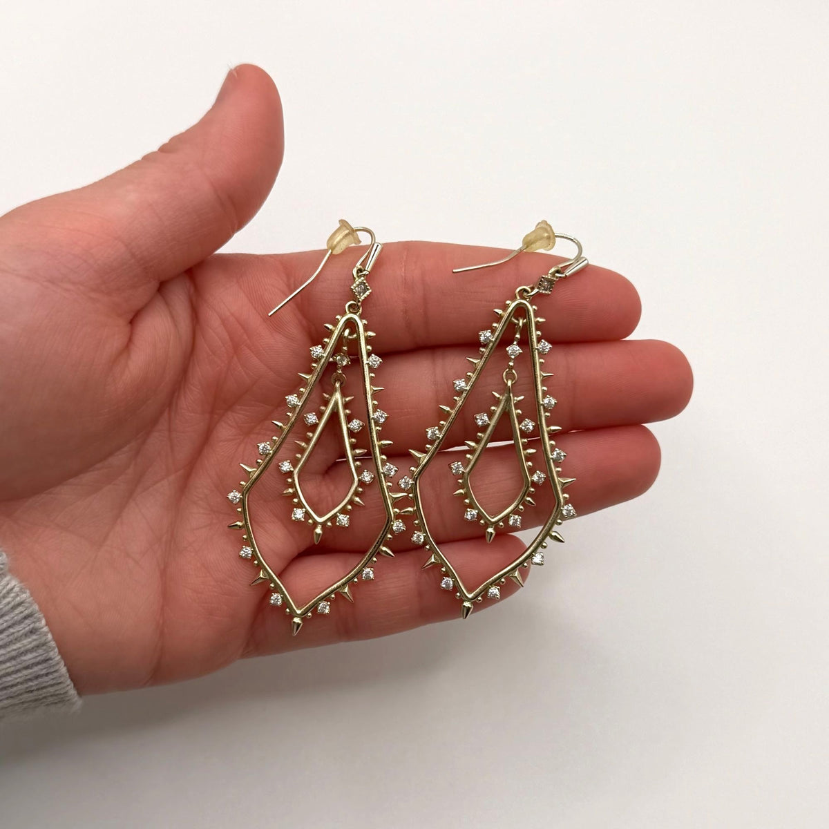 Kendra Scott Gold-Tone Drop Earrings With Crystal Accents