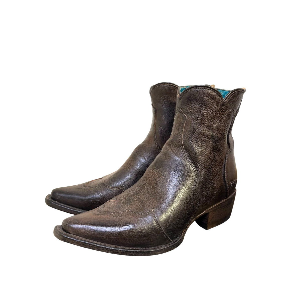 Bed Stu Brown Leather Western Ankle Boots Size 8.5