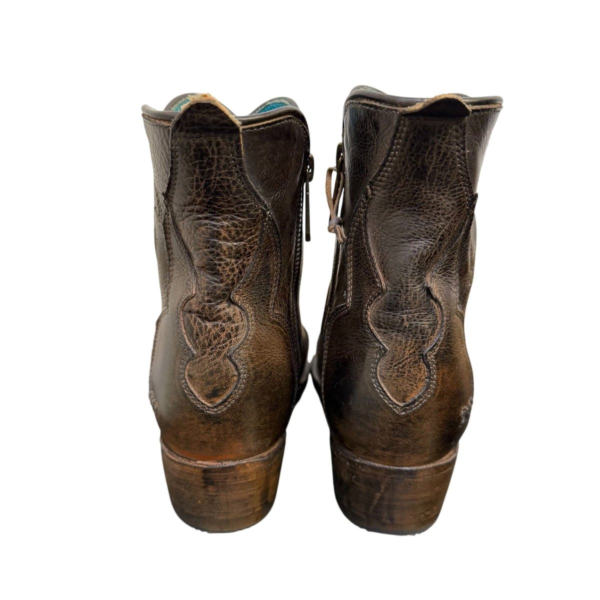 Bed Stu Brown Leather Western Ankle Boots Size 8.5
