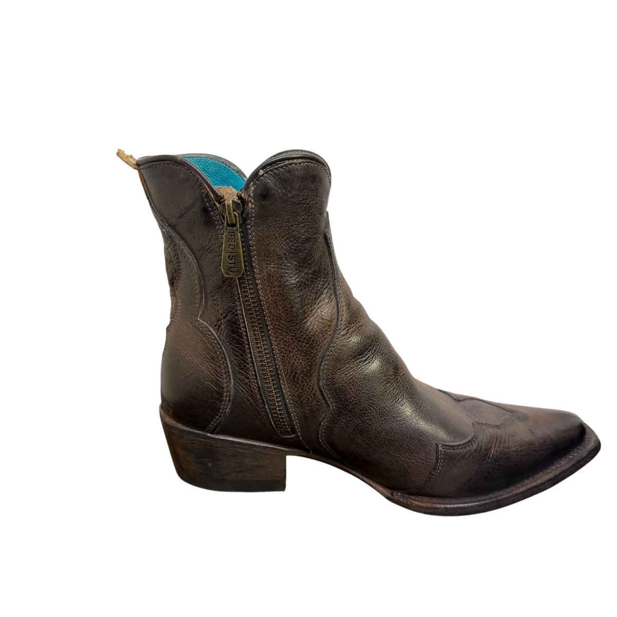 Bed Stu Brown Leather Western Ankle Boots Size 8.5