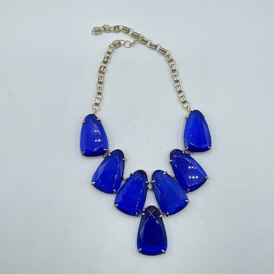 Kendra Scott Blue Sapphire Statement Necklace Gold Chain Design