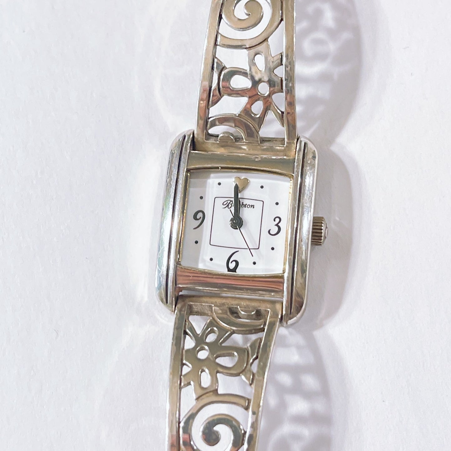 Brighton Amalfi Women's Silver-Tone Ornate Filigree Square Face Quartz Watch