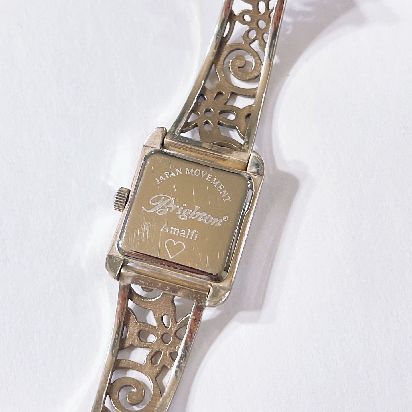 Brighton Amalfi Women's Silver-Tone Ornate Filigree Square Face Quartz Watch