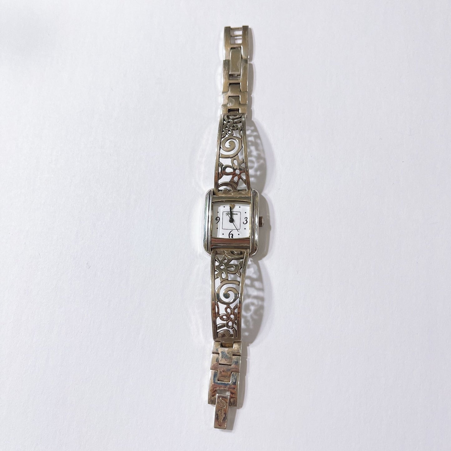 Brighton Amalfi Women's Silver-Tone Ornate Filigree Square Face Quartz Watch