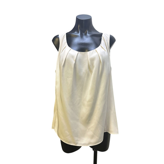 NWT Lafayette 148 Cream Tank w/Pleated Front Size 18